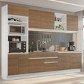 Armário de Cozinha Completa 310cm Branco/Rustic Glamy Madesa 02