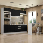 Armário de Cozinha Completa 315cm Branco/Preto Glamy Madesa 02