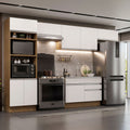 Armário de Cozinha Completa 350cm Rustic/Branco Glamy Madesa 01
