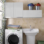 Kit Área De Serviço Madesa Acordes 100% MDF com 2 Armários Aéreos Portas Branco Brilho