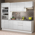 Armário de Cozinha Completa 100% MDF 250cm Frentes Branco Brilho Acordes Madesa 03
