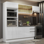 Armário de Cozinha Completa 100% MDF 250cm Frentes Branco Brilho Acordes Madesa 04
