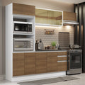 Armário de Cozinha Completa 100% MDF 250cm Branco/Rustic Acordes Madesa 04