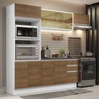 Armário de Cozinha Completa 100% MDF 250cm Branco/Rustic Acordes Madesa 04