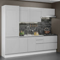 Armário de Cozinha Completa 100% MDF 260cm Frentes Branco Brilho Acordes Madesa 01
