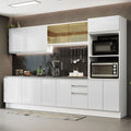 Armário de Cozinha Completa 100% MDF 310cm Frentes Branco Brilho Acordes Madesa 01