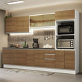 Armário de Cozinha Completa 100% MDF 310cm Branco/Rustic Acordes Madesa 01