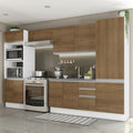 Armário de Cozinha Completa 100% MDF 330cm Rustic/Branco Acordes Madesa 02