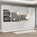 Armário de Cozinha Completa 100% MDF 330cm Frentes Branco Brilho Acordes Madesa 05