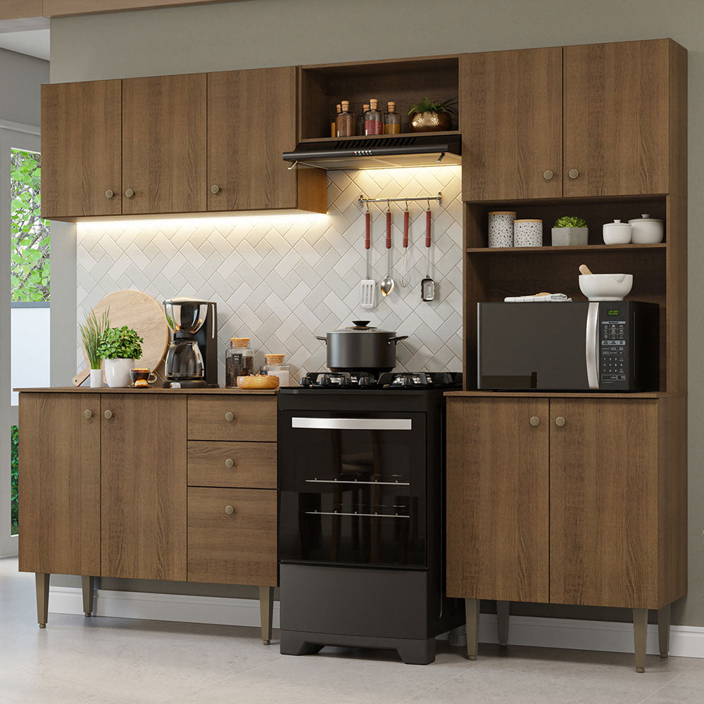 Armário de Cozinha Compacta 235cm Rustic Gourmet Madesa 01