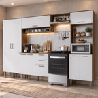 Armário de Cozinha Completa 305 cm Rustic/Branco Lille Madesa 02