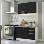 Armário de Cozinha Compacta 120 cm Branco/Preto Lux Madesa 01