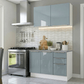 Armário de Cozinha Compacta 120 cm Branco/Cinza Lux Madesa 01
