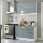 Armário de Cozinha Compacta 120 cm Branco/Cinza Lux Madesa 01