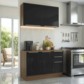 Armário de Cozinha Compacta 120 x 60 cm Rustic/Preto Lux Madesa 02