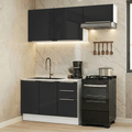 Armário de Cozinha Compacta 180 x 60 cm Branco/Preto Lux Madesa 03