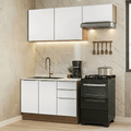 Armário de Cozinha Compacta 180 x 60 cm Rustic/Branco Veludo Lux Madesa 03