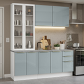 Armário de Cozinha Compacta 190 x 60 cm Branco/Cinza Lux Madesa 02