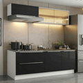 Armário de Cozinha Compacta 200 cm Branco/Preto Lux Madesa 07