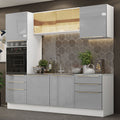 Armário de Cozinha Completa 240 x 60 cm Branco/Cinza Lux Madesa 02