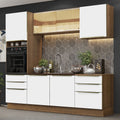 Armário de Cozinha Completa 240cm Rustic Branco Veludo Lux Madesa 02