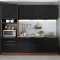 Armário de Cozinha Completa 240 x 60 cm Rustic/Preto Lux Madesa 03