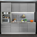 Armário de Cozinha Completa 240 x 60 cm Branco/Cinza Lux Madesa 03