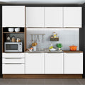 Armário de Cozinha Completa 240 x 60 cm Rustic Branco Veludo Lux Madesa 03