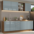 Armário de Cozinha Completa 240 x 60 cm Rustic/Cinza Lux Madesa 05