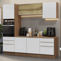 Armário de Cozinha Completa 240 x 60 cm Rustic/Branco Lux Madesa 08