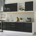 Armário de Cozinha Completa 240 cm Branco/Preto Lux Madesa 09
