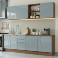 Armário de Cozinha Completa 240 cm Rustic/Cinza Lux Madesa 09