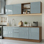 Armário de Cozinha Completa 240 cm Rustic/Cinza Lux Madesa 09