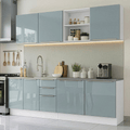 Armário de Cozinha Completa 240 cm Branco/Cinza Lux Madesa 09