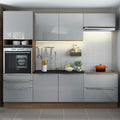 Armário de Cozinha Completa 260cm Rustic/Cinza Lux Madesa 01