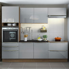 Armário de Cozinha Completa 260cm Rustic/Cinza Lux Madesa 01