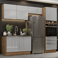 Armário de Cozinha Completa 260 x 60 cm Rustic/Cinza Lux Madesa 05
