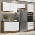 Armário de Cozinha Completa 260 x 60 cm Rustic Branco Veludo Lux Madesa 05