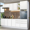 Armário de Cozinha Completa 260 x 60 cm Branco Veludo Lux Madesa 08