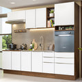 Armário de Cozinha Completa 260cm Rustic/Branco Veludo Lux Madesa 08