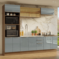 Armário de Cozinha Completa 270 cm Rustic/Cinza Lux Madesa 05