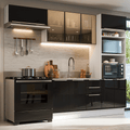 Armário de Cozinha Completa 270 cm Branco/Preto Lux Madesa 08