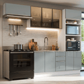 Armário de Cozinha Completa 270 cm Branco/Cinza Lux Madesa 08