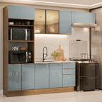 Armário de Cozinha Completa 270 cm Rustic/Cinza Lux Madesa 10
