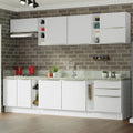 Armário de Cozinha Completa 300 x 60 cm Branco Veludo Lux da Sabrina Madesa