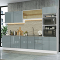 Armário de Cozinha Completa 310 x 60 cm Branco/Cinza Lux Madesa 04