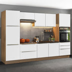 Armário de Cozinha Completa 320 x 60 cm Rustic Branco Veludo Lux Madesa 03