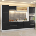 Armário de Cozinha Completa 320 cm Branco/Preto Lux Madesa 08
