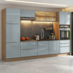 Armário de Cozinha Completa 320 cm Rustic/Cinza Lux Madesa 08