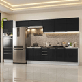 Armário de Cozinha Completa 400 cm Branco/Preto Lux Madesa 02